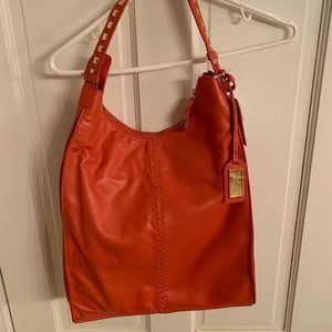 Badgley Mischka Orange Shoulder Bag w/Gold Studs